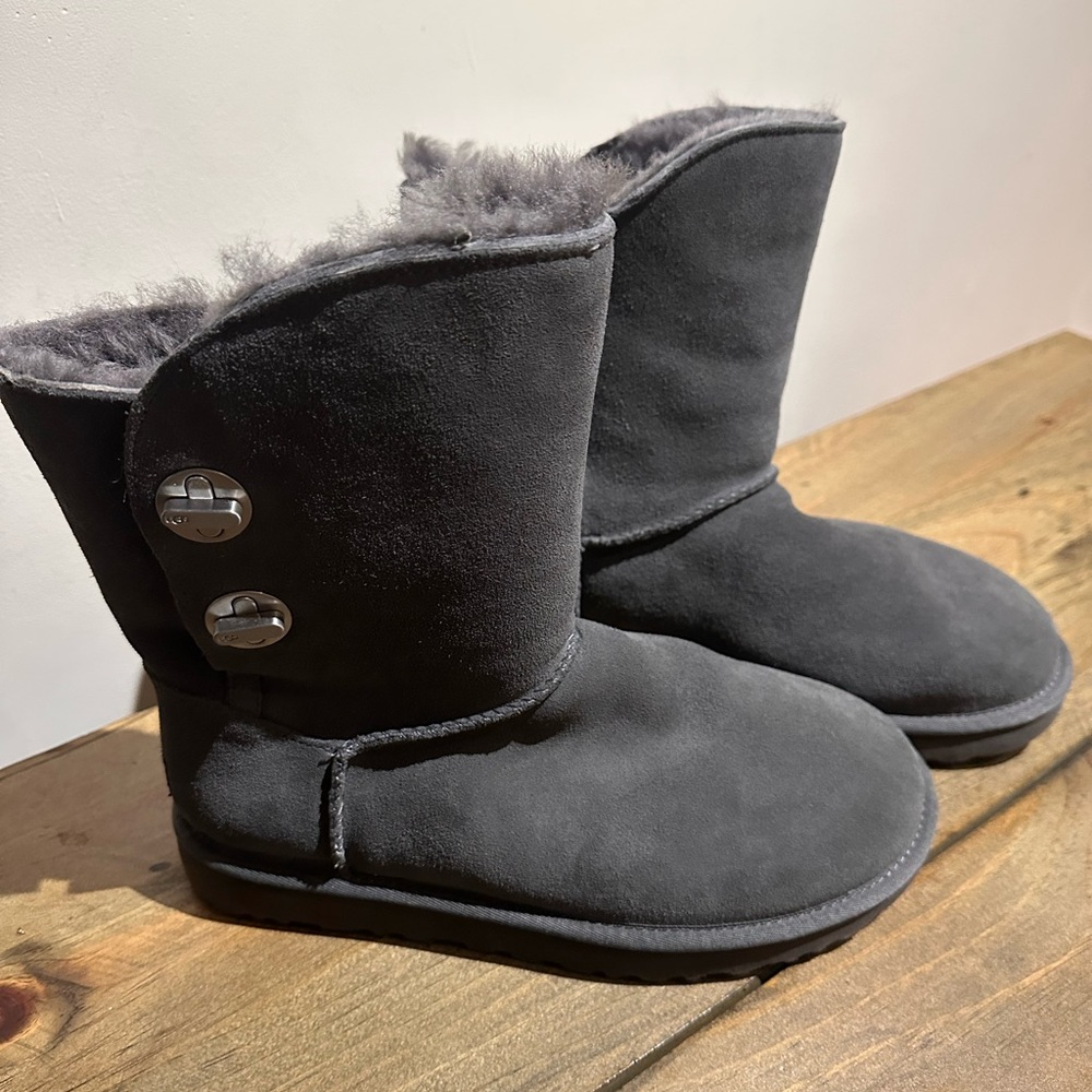 UGG Women's Gray Suede Boots - Picture 3 of 7